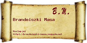 Brandeiszki Masa névjegykártya