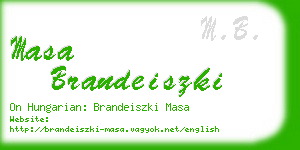 masa brandeiszki business card